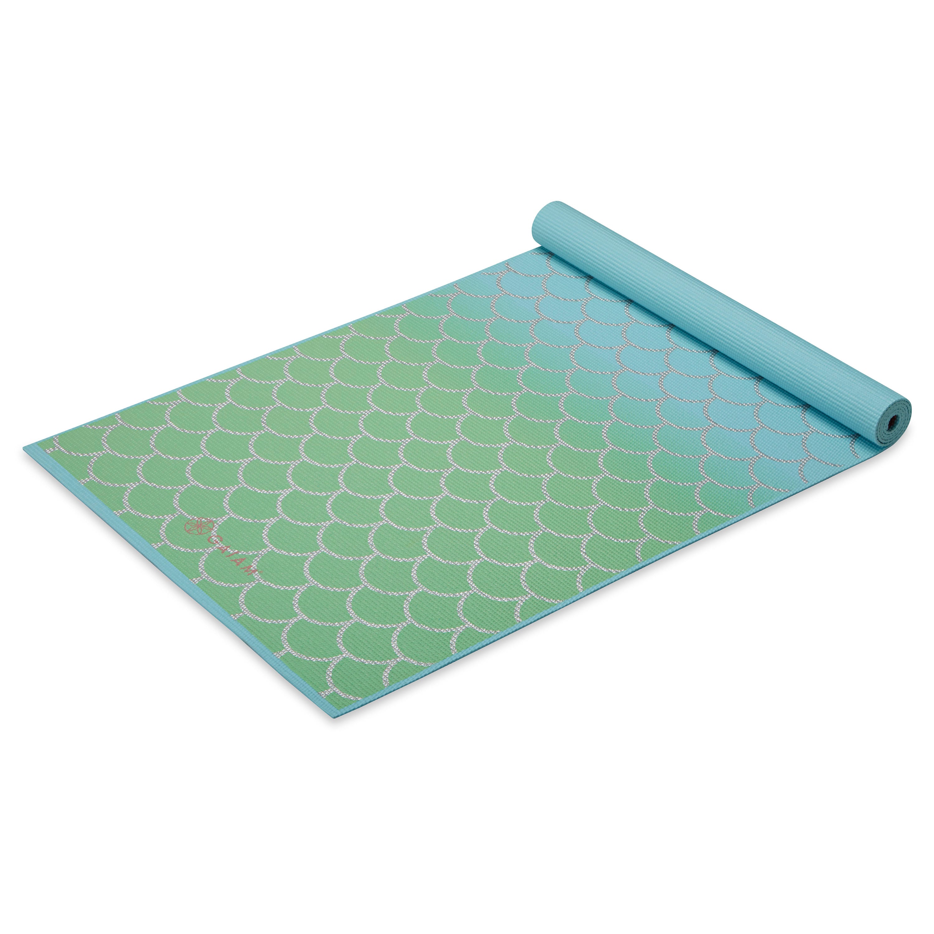 Kids Metallic Mermaid Yoga Mat (3mm) angled